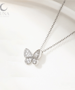 Trang sức bạc S925 LUNA SILVER - Dây chuyền mặt bướm nhỏ xinh, phong cách tối giản.