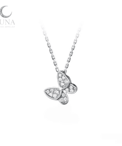 Dây chuyền bạc S925 hình bướm đính đá lấp lánh LUNA SILVER - Cận cảnh chất liệu.