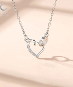 Dây Chuyền Bạc S925 Trái Tim Lồng Đính Đá