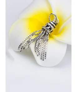 Charm bạc chuông tua rua treo 01