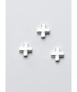 Combo 3 cái charm bạc chữ thập xỏ ngang